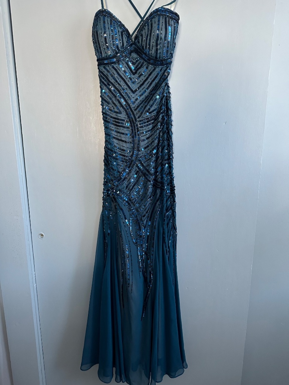 Blue Beaded gown